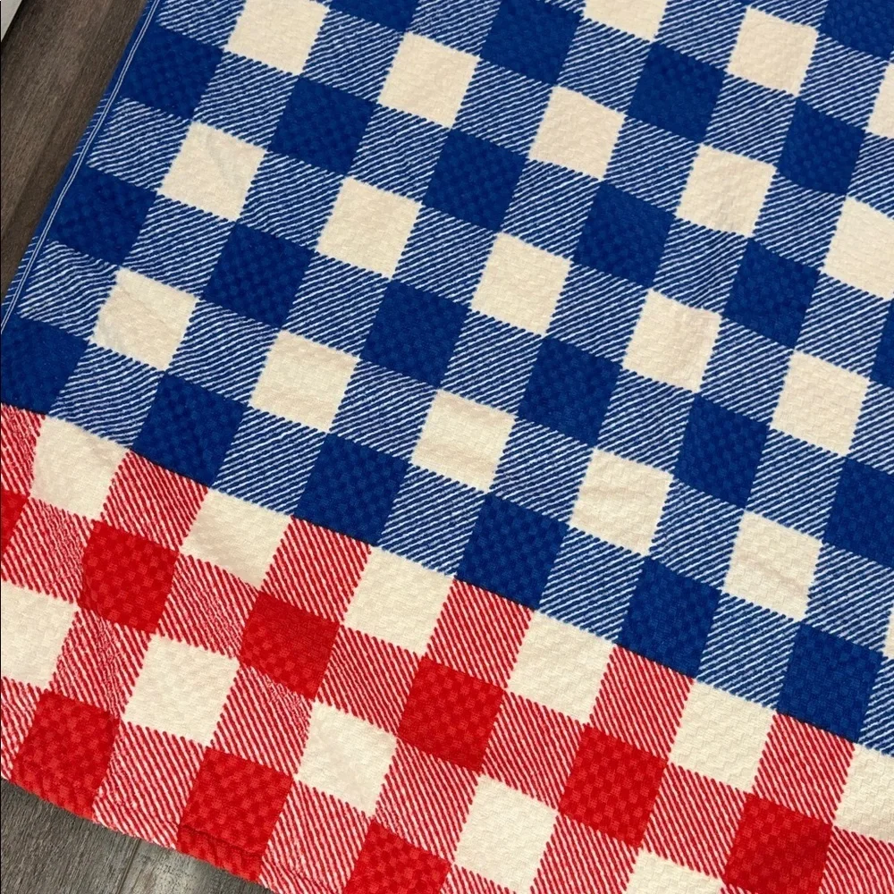 Room Essentials Red White & Blue Tomato Gingham Picnic Stripe Beach Towel Lot